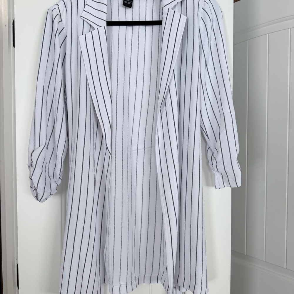 Striped White and Black Blazer